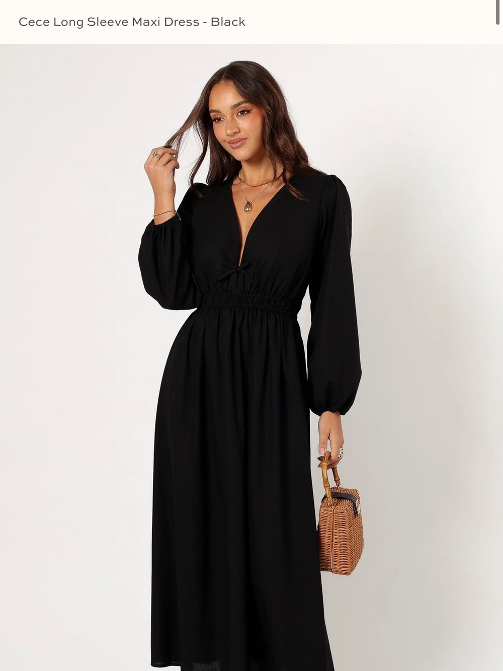 Petal and Pup Cece long sleeve black maxi dress new with tags!